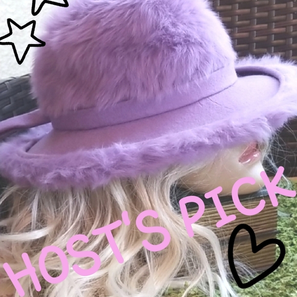 60s Miss DIOR by Christian Lilac Wisteria Angora Mod Mohair Fur Union Purple Hat - Picture 3 of 12